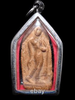 Antique Buddha Phra Kamphaeng Khao Figure Thai Amulet 15/16th C