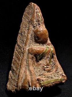 Antique Buddha Phra Nang Phaya gold sabai Lines Figure Thai Amulet