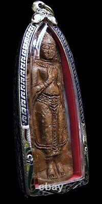Antique Buddha Phra Ruang Sukhothai Figure Terracotta Thai Amulet 15th C