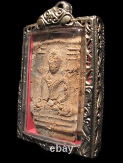 Antique Buddha Uthong Figure Terracotta Thai Amulet 15th C