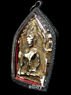 Antique Glaze Buddha Phra Khun Paen Ayutthaya Gild Figure Thai Amulet 16/17th C