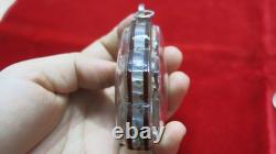 Antique Large Buddha Somdej Toh Thai Amulet Pendant Black Bronze Acrylic Case