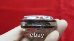 Antique Large Buddha Somdej Toh Thai Amulet Pendant Black Bronze Acrylic Case