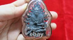 Antique Large Buddha Somdej Toh Thai Amulet Pendant Black Bronze Acrylic Case