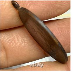 Antique Luang Pu Suk Coin First version Be 2466 Old Thai Buddha Amulet Rare