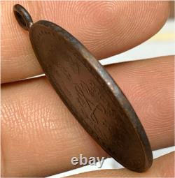 Antique Luang Pu Suk Coin First version Be 2466 Old Thai Buddha Amulet Rare