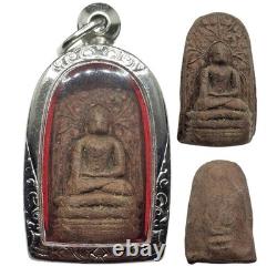 Antique Phra Khong Lamphun Benjapakee Relic c. 1200 Thai Buddha Amulet