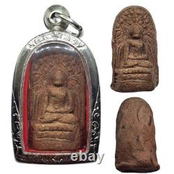 Antique Phra Khong Lamphun Benjapakee Relic c. 1200 Thai Buddha Amulet