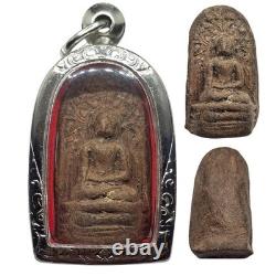 Antique Phra Khong Lamphun Benjapakee Relic c. 1200 Thai Buddha Amulet
