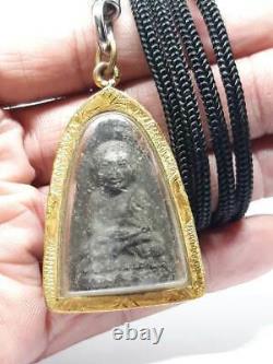 Antique Phra Lp Thuad Wat Changhai Black Sacred Herbs Thai Buddha Amulet Pendant