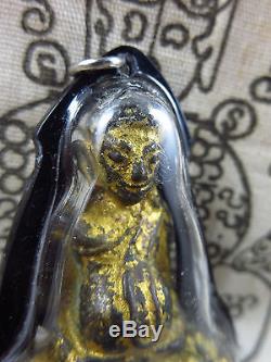 Antique Phra Sangkajai Rattanakosin Pit thong Ancient Thai Buddha amulet