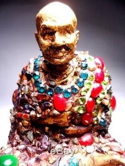 Antique Phra Somdej WatRakang Statue LP Thai Amulet Buddha wealth Gem Decorate