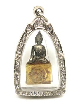 Antique Silver Marnvichai Thai Buddha Amulet Pendant Ayutthaya Era 1900s Blessed