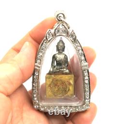 Antique Silver Marnvichai Thai Buddha Amulet Pendant Ayutthaya Era 1900s Blessed