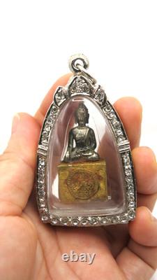 Antique Silver Marnvichai Thai Buddha Amulet Pendant Ayutthaya Era 1900s Blessed