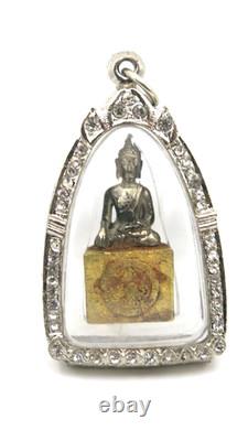Antique Silver Marnvichai Thai Buddha Amulet Pendant Ayutthaya Era 1900s Blessed