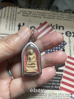 Antique Thai Amulet Phra Rod Lamphun Buddha Amulet Classic Haripunchai Style