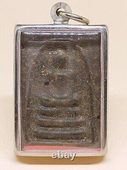 Antique Thai Amulet Phra Somdej fusulinid limestone Buddha Luck Rich pendant