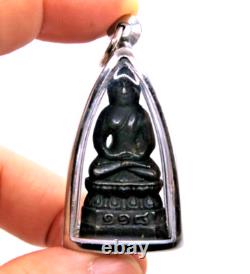 Antique Thai Buddha Amulet Phra Kring Chaiwat R. S. 118 Silver Bronze Alloy Rare
