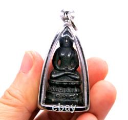 Antique Thai Buddha Amulet Phra Kring Chaiwat R. S. 118 Silver Bronze Alloy Rare