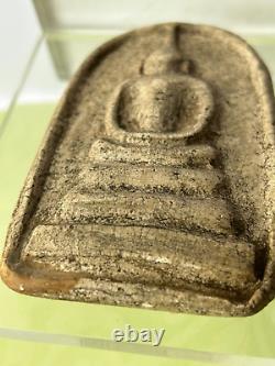 Antique Thai Buddha Amulet Phra Somdej vtg figure wat raking lucky pendant mark