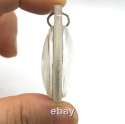 Antique Thai Buddha Amulet Silver Coin LP Moon Wat Khao Daeng 1973 First Version
