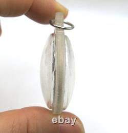 Antique Thai Buddha Amulet Silver Coin LP Moon Wat Khao Daeng 1973 First Version