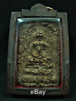Antique Thai Buddha Somdej That Phanom Embed Relics Lp Toh Be2408 Amulet Pendant