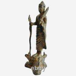 Antique Thai Copper Buddha Statue Rattanakosin Period 19th Century Bronze Amulet