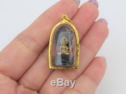 Antique Vintage 18K Solid Gold Case BUDDHA Naga Mahapokasap Thai Amulet Pendant