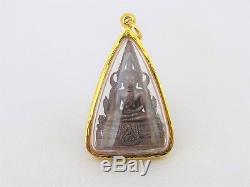 Antique Vintage 18K Solid Yellow Gold Case BUDDHA Chinnaraj Thai Amulet Pendant