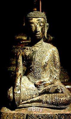 Antiques Gilt Bronze Buddha Statues Ratana 18th. C Phra Malai Thai Amulets Rare