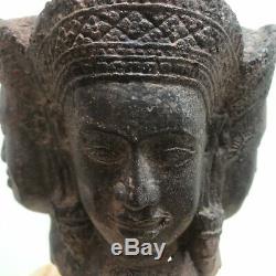 Authentic China Thai Cambodia Bronze Buddha Head Statue 8 Heads Superb Amulet