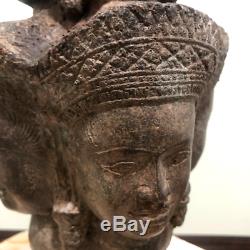 Authentic China Thai Cambodia Bronze Buddha Head Statue 8 Heads Superb Amulet