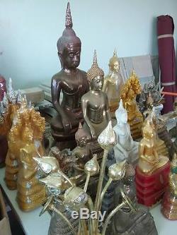 BE 2499 Buddha Amulets Bronze + Copper LP HUAN BUDDHA POWER SAFTY LIFE THAI