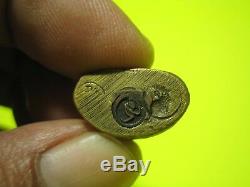 BE 2515 Old Brass Statue Phra LP NGERN Thai Buddha Amulet Wealth Authentic