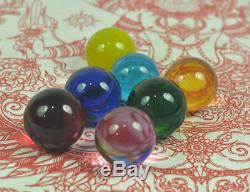 BIG top 7 Gems Leklai Kaew Glass metal charms Crystal Thai Buddha Amulet Lek lai