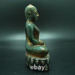 Be 2411 Buddha Pratan Statue W. Phra Keaw Old Jade Gold Sheet Thai Amulet #2