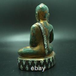 Be 2411 Buddha Pratan Statue W. Phra Keaw Old Jade Gold Sheet Thai Amulet #2