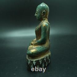 Be 2411 Buddha Pratan Statue W. Phra Keaw Old Jade Gold Sheet Thai Amulet #2