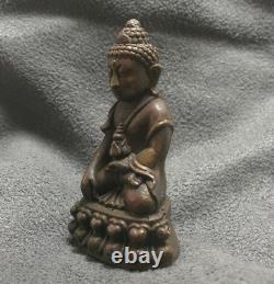 Beautiful Pra Gring Wat Suthat Temple Thai Mini Buddha Amulet Rich Lucky Miracle