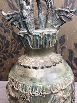 Bell 9 Dragon Thai Amulet Clapper Rare Chime Antique Buddha Sound Temple Lucky