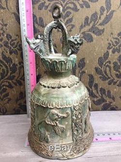 Bell 9 Dragon Thai Amulet Clapper Rare Chime Antique Buddha Sound Temple Lucky