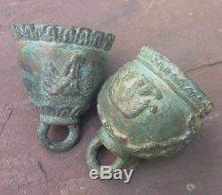 Bell Bronze Amulet Thai Antique Style Buddha Clapper Chime Church Decor Hanging