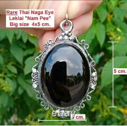 Black Naga Eye Stone Talisman Amulet Thai Buddha Power Protect Lucky Magic Money