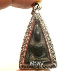 Black Phra Nangphaya Thai Antique Real Powerful Buddha Lucky Rich Amulet Pendant