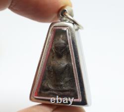 Black Phra Pong Supan Thai Antique Buddha Blessed Amulet Lucky Love Rich Pendant