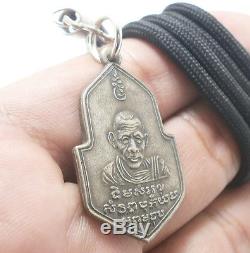 Blessed In 1956 Lp Jong Coin Thai Buddha Amulet Good Luck Happy Success Pendant