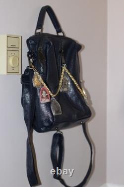 Blue Leather Bag With Thai Buddha Amulets Lord Hanuman Super Rare