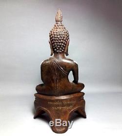 Brass Statues Blessed LP JOY Sacred Holy Thai Buddha Amulet Wealth Lucky Rich
